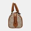 [Pre-Owned] Lauretos Removable Adjustable Leather Shoulder Strap Logo Pattern Interwoven Letter Canvas Mini Boston Bag - Excellent #SF008M
