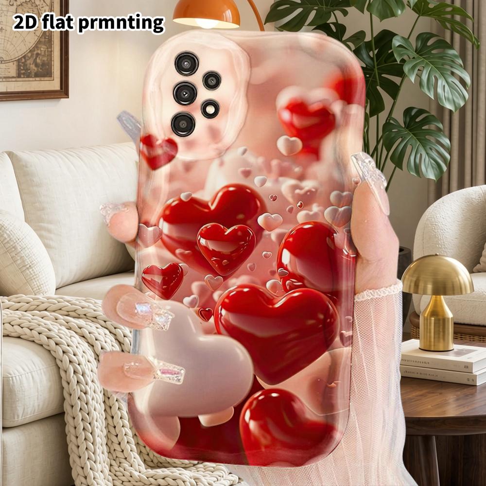 Phone Case: 2D Flat Samsung Galaxy A34 A35 M05 M06 S20 S22 S21 FE Plus 5G Protective Case, Couple Style, Heart Theme, Christmas and Halloween Gift