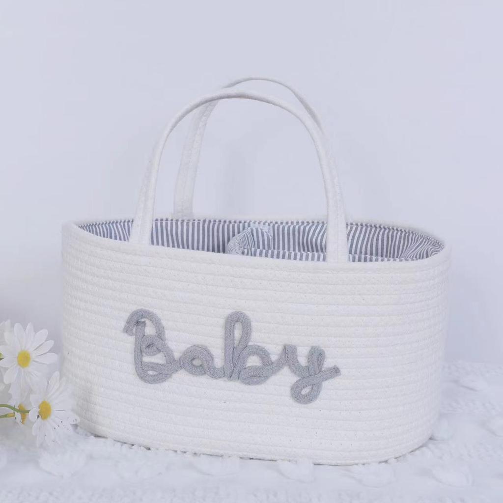 Multifunctional Travel Out Portable Mommy Bag Cotton Rope Diaper Bag Diaper Storage Bag Baby Diaper Storage Basket