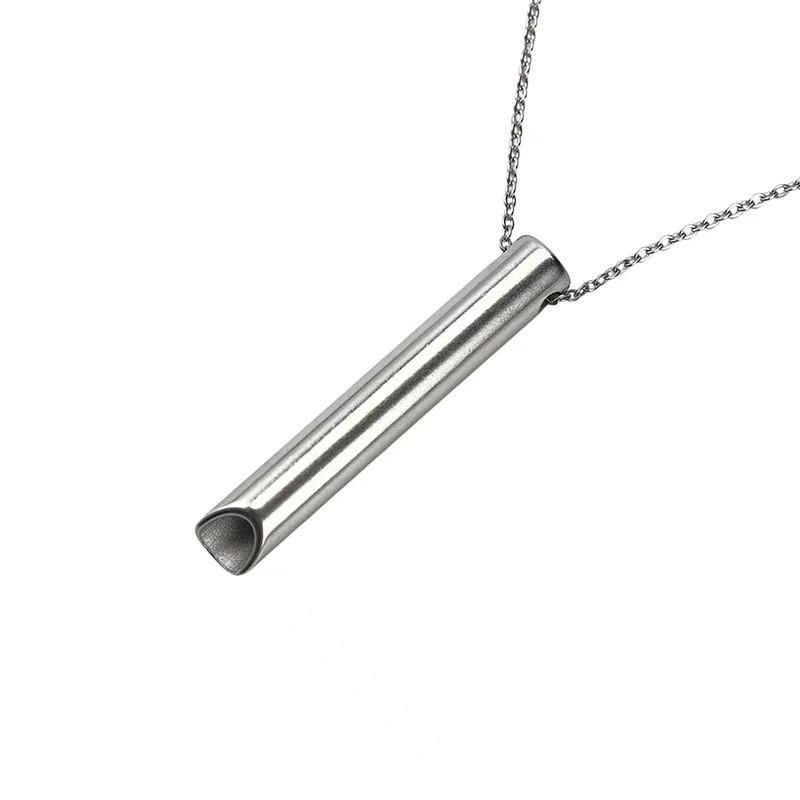 Stainless Steel Anxiety Breathing Necklace for Women Stress Relief Meditation Necklaces Yoga Ritual Female  Free Shipping