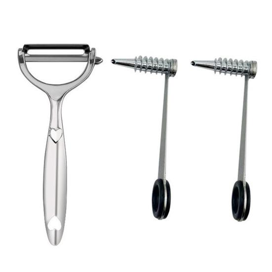Spiral Cutter Peeler Set Stainless Steel Vegetable Spiralizer for Cucumber Carrot Ergonomic