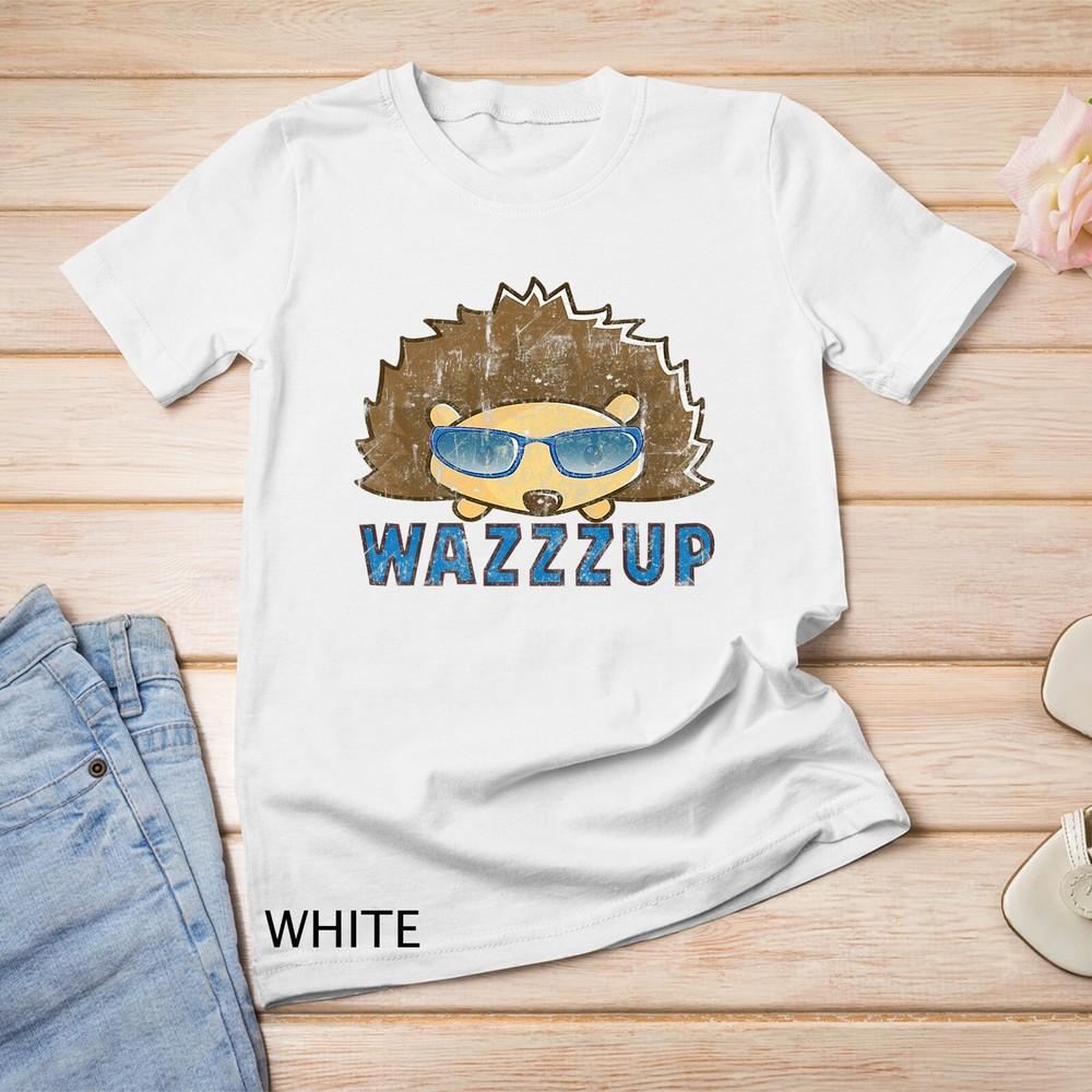 

Hedgehog Wazzz Up Hipster Hedgie in Groovy Glasses Premium Unisex T-shirt 3XL