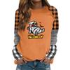 Women's Casual Long Sleeve Neck Halloween Print Top for Fall