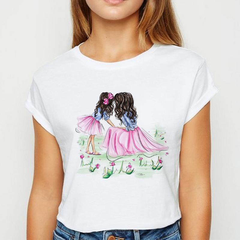 T-Shirts Women 90S Casual Ladies Cute Girls Fashion Clothes Graphic Tshirt Top Elegant Lady Print Leisure Female Tee T-Shirt