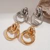 Glossy Geometric Round Knotted Earrings, Unique and High-end Earrings