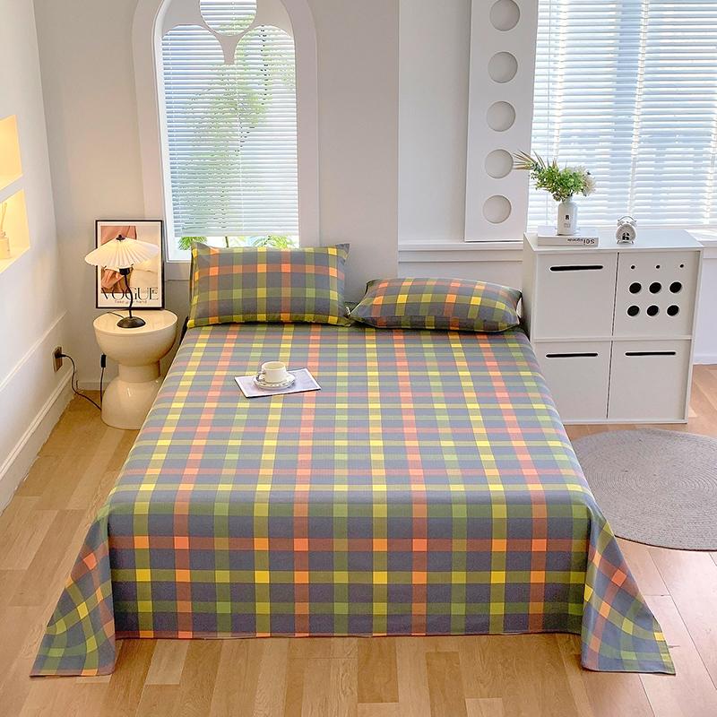 

Хлопковая простыня для двуспальной кровати, однотонная, однотонная, одинарная/полуторная/королевская, плоские простыни, домашнее постельное белье 120x230cm 1pc