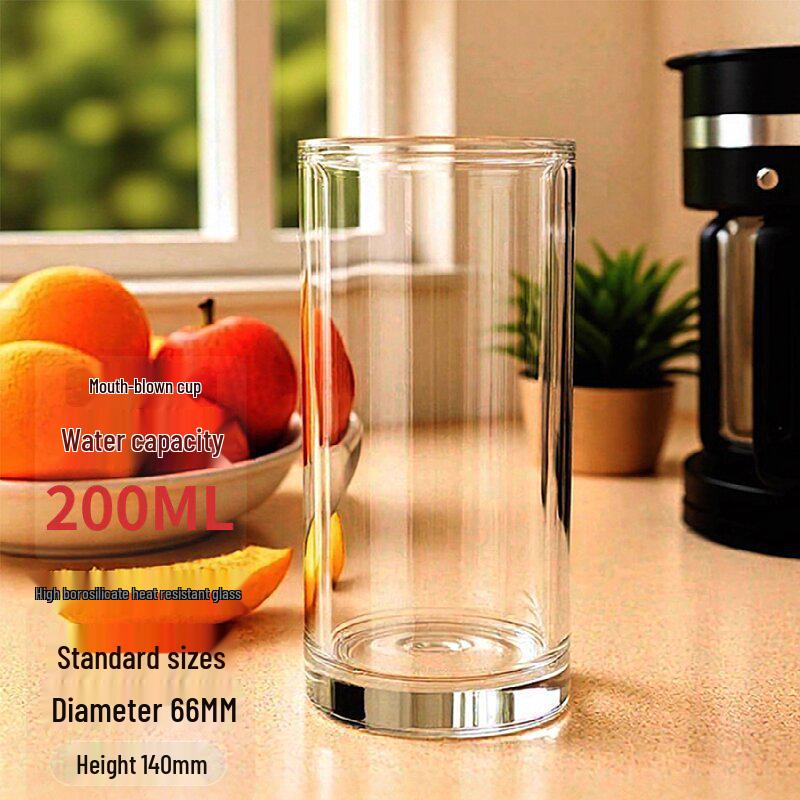 Double-Layer High Borosilicate Glass Tea Cup - Heat-Resistant, Wide Mouth, Straight Tube Design