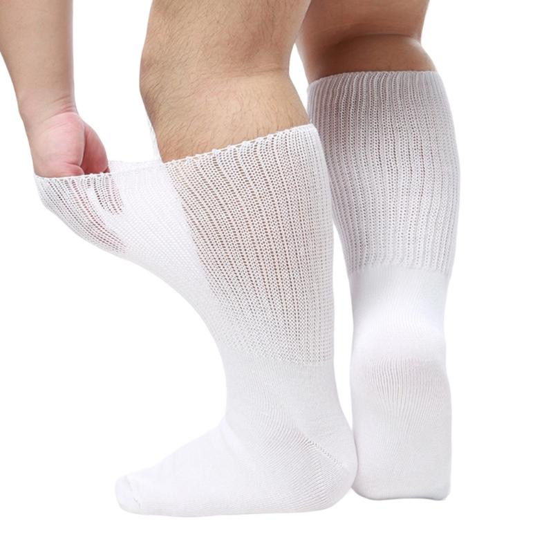 Breite bariatrische Socken ohne Bündchen Diabetiker-Krankenhaus socken mit Grip Extra breite Socken für geschwollene Füße Breite Ödem-Socken