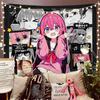 Bocchi the Rock Anime Wall Tapestry for Bedroom Dorm Headboard Background Decor Rental Room Renovation Wall Hanging Art