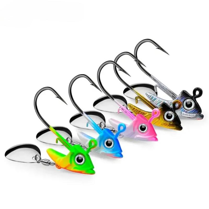 High-Performance Lead Jig Head Crank Hooks for Soft Worm Wobbler Lure Fishing - 7g to 15g - for Catching More Fish