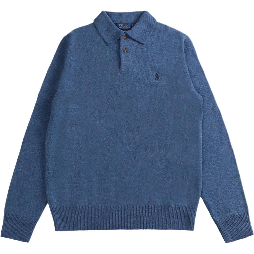 Polo Ralph Lauren Solid Long Sleeve Polo Shirt Men Tops Blue 710955908-001