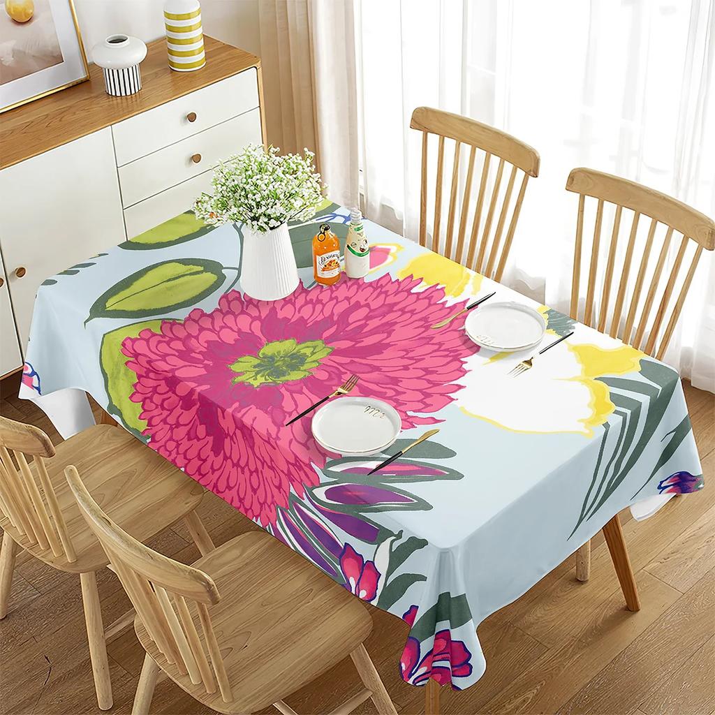 Blumen-Tischdecke Schöne Blumen Rechteckige Tischabdeckung Esszimmer Bankett Küche Outdoor Picknick Hochzeitsdekoration