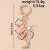 Summer Beach Mermaid Shell Starfish Keychain Women Girls Pearl Love Heart Key Ring Pendants for Handbag Decor DIY Jewelry Gifts