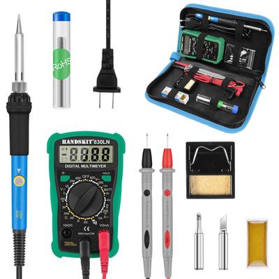 60W Digital 200-450 Celsius  Temperature Adjustable Soldering Iron Kit Electric Multimeter Desoldering Pump