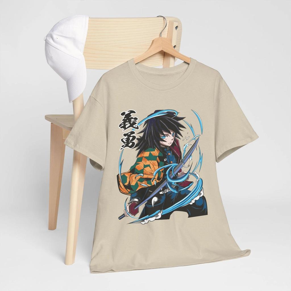 2026 Summer Demon Slayer Anime Giyu Tomioka Printed Loose Shortsleeved Pure Cotton Childrens Tshirt Unisex Casual Loose Y2k