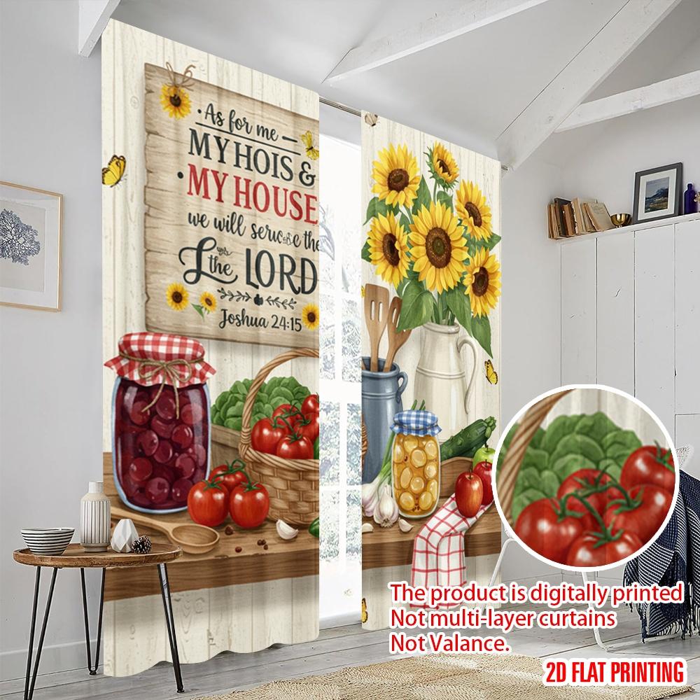 2 Stück 2D Flachdruck Vorhänge Sonnenblume Zuhause Lord Joshua Stoff Ohne Strom Feiertagsdekorationen für Raumdekor Ästhetik