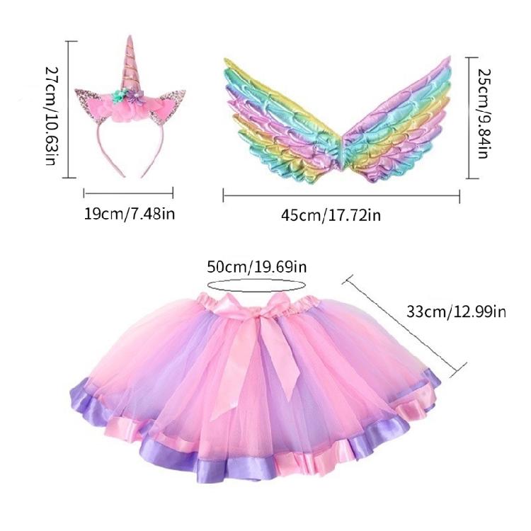 Halloween Birthday Party Decors Outfit Princesses Unicorns Headbands Fairy Wing