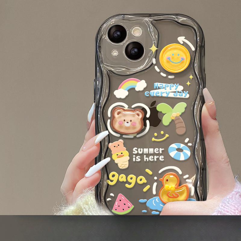 

Применимо к Apple 14promax Чехол для мобильного телефона iPhone 13/15 Прозрачный силиконовый 12 граффити Трехмерная кукла Цепь X iPhone 15 Pro Max