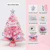 Mini Pink Christmas Tree Set: 45cm & 60cm Desktop Holiday Ornaments.