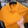 New Pure Cotton Men's High-End Polo Shirt - Short Sleeve, Lapel, Solid Color, Casual Summer T-Shirt