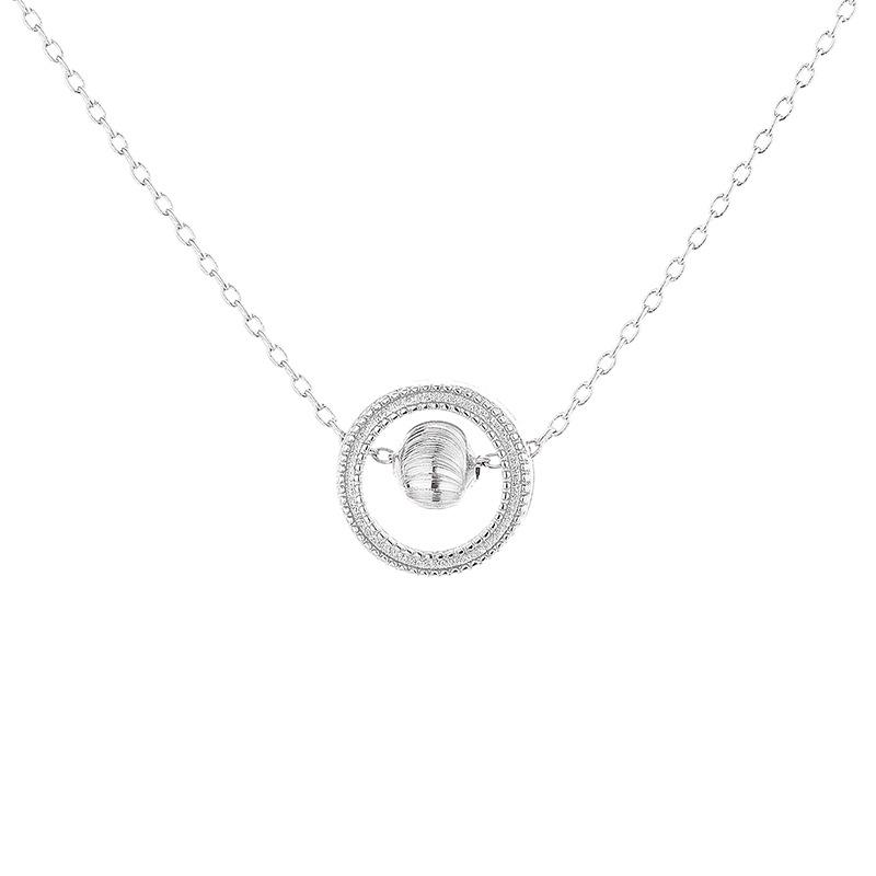 Kreisförmige Ring-Transfer-Perlenkette für Damen, vielseitiges und beliebtes Design, leichter Luxus, geometrischer kreisförmiger Perlenanhänger