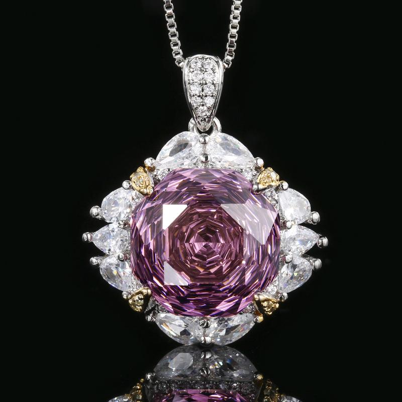 Product Jewelry Copper Bottom Gold Plated Rose Cut Light Luxury Set Female Main Stone 14Mm