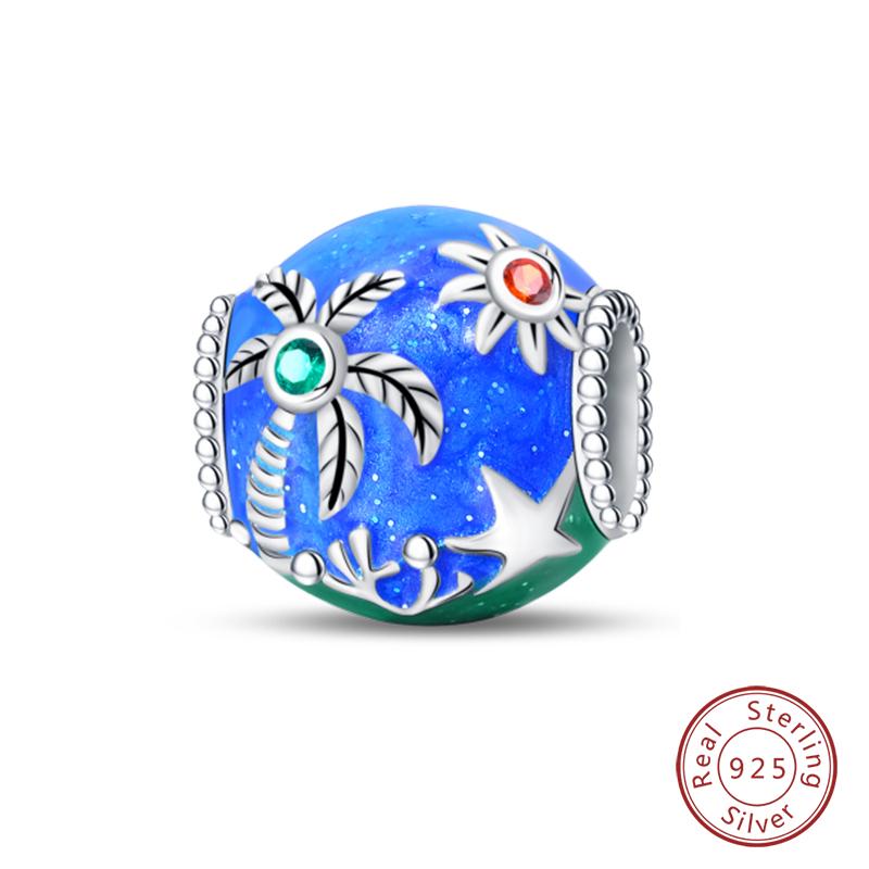 New Copper Ocean Series Mermaids Shell Charms Beads Fit Qikaola Original Bracelets Fine Birthday Diy Jewelry