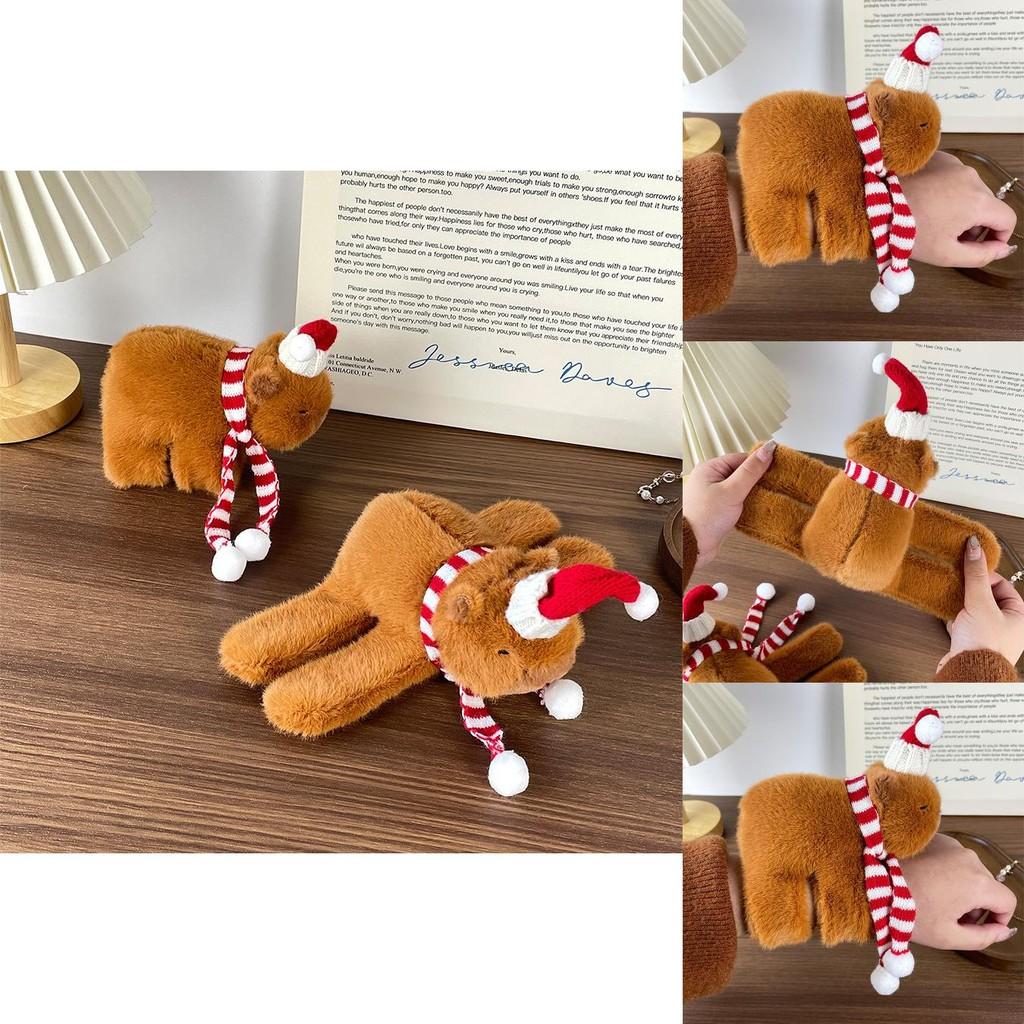 Capybara Cozy Christmas Plush Toy Wristband With Short Plush Design For Gifting