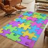 Colorful Puzzle Pattern Background Non-Slip Home Carpet Design for Office Decor Living Room Bedroom Gift