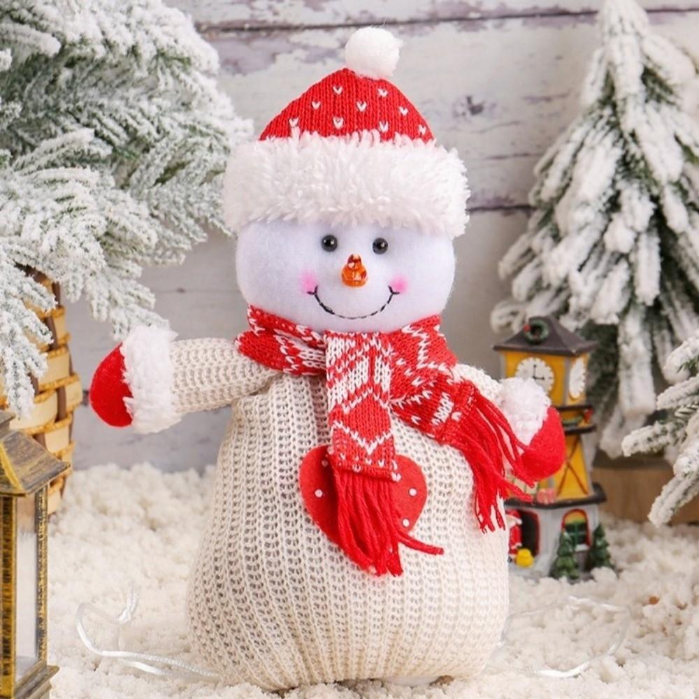 Knitted Christmas Doll Bag Santa Claus Gift Bag Christmas Eve Xmas Drawstring Bag  Home Decoration