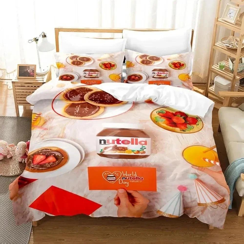 Cartoon Nutellas Bedding Set For Bedroom Soft Modern Bedspreads Comefortable Kids Duvet Cover Quilt Cover And Pillowcase