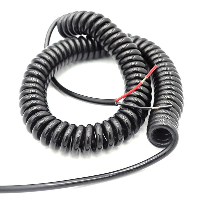 Custom PU Spring Cable: Durable 10-Core Retractable Spiral Cable