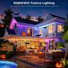 LED Permanent Outdoor Lights IP65 Waterproof RGBIC Eave Lights RGB+IC 100FT Smart LED Eaves Lights  DIY Holiday String Light