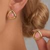 304 Stainless Steel Retro Gradient Triangle Stud Earrings: European & American Style, Unique Personality Design