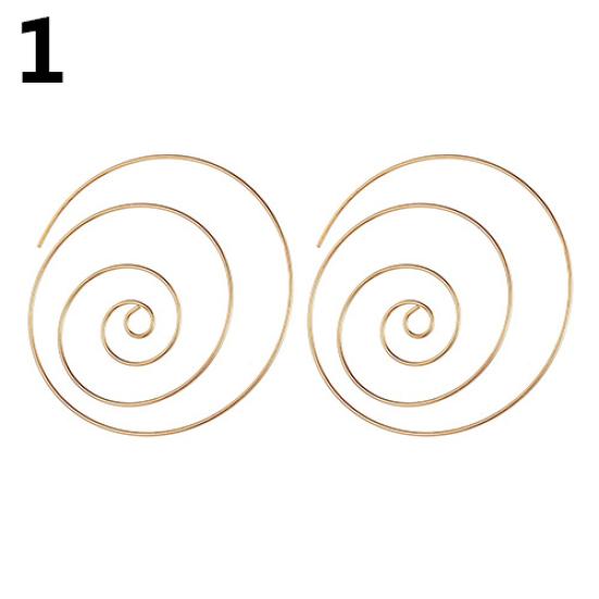 Damen-Ohrringe, romantisch, versilbert, vergoldet, runde Spiralform-Ohrringe