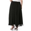 Women's Plus Size Elastic Waist Flared Lined Chiffon Long Skirt