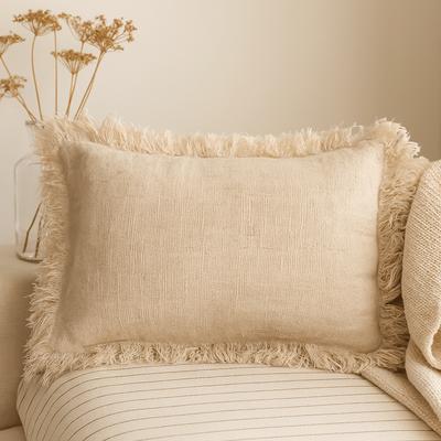 Linen Cushion With Fringe 30x50 Cm