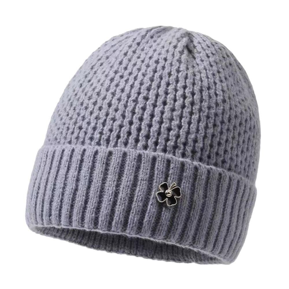 

Мягкая вязаная шапка Теплая шапка для мамы Зимний объемный берет для женщин