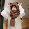Winter Teddy Bear Hooded Scarf Hooded Muffler Poggle Scarf