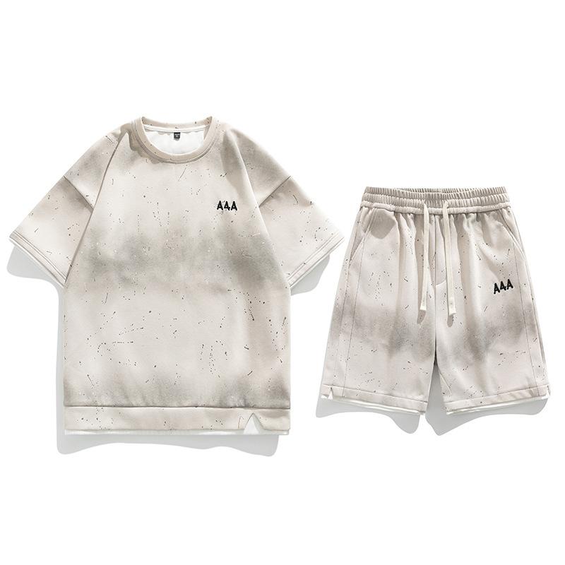 Yaz Çok Yönlü Set Erkek Bol Kısa Kollu Günlük Spor İki Parça Set