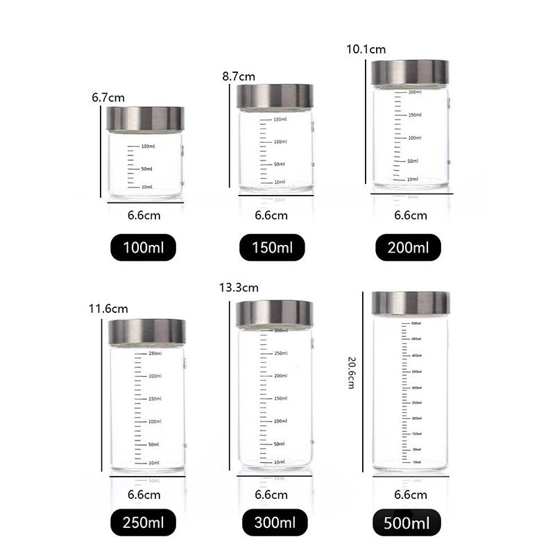 1Pcs High Borosilicate Glass Bottle Leak-proof Bottle Brewing Wine Bottle with Scale Coffee Cup Household Travel Fluid Container