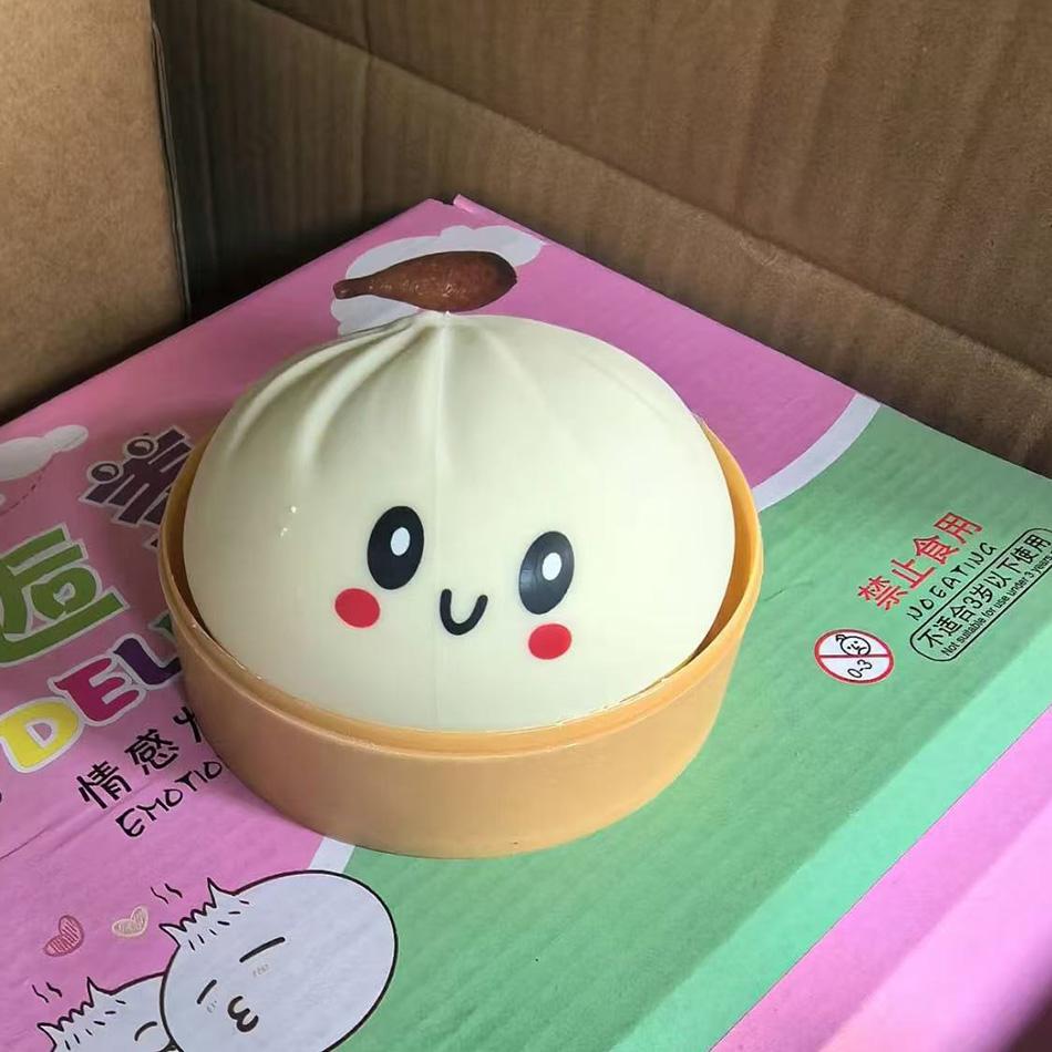Dumpling Squishies Stress Balls Fidget Sensory Toy Squeeze Dough Ball Stress Relief Hand Toy Bun With Food Steamer Stretchy Desk