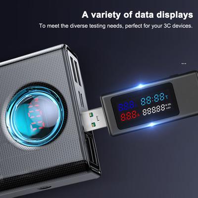 KWS-V30 USB Güç Ölçer Test Cihazı 6in1 Akım Gerilim Zamanlama Güç Kapasitesi Elektrik Miktarı Test Cihazı