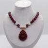 Imitation Cinnabar Guanyin Buddha Pearl Necklace - Unisex Fashion Jewelry for Couples