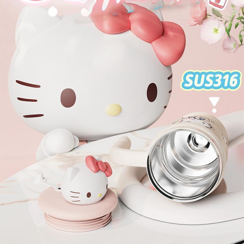 X&W for Sanrio 700ML Insulated Cups Keep Cold & Hot Thermal Mug Stainless Steel Cartoon Hello Kitty Drinking Cup with Doll Lid