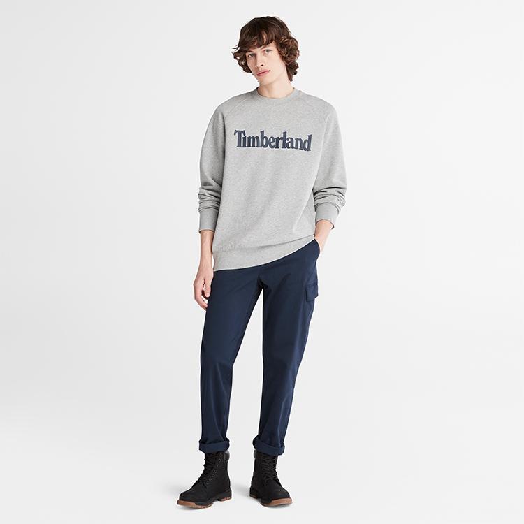 Timberland Casual Fleece Crewneck Sweatshirt Men Tops Medium-Heather-Gray A2JSV-052