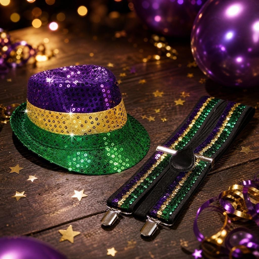 Masquerade Party Hat and Accessory Set for Costume Parties
