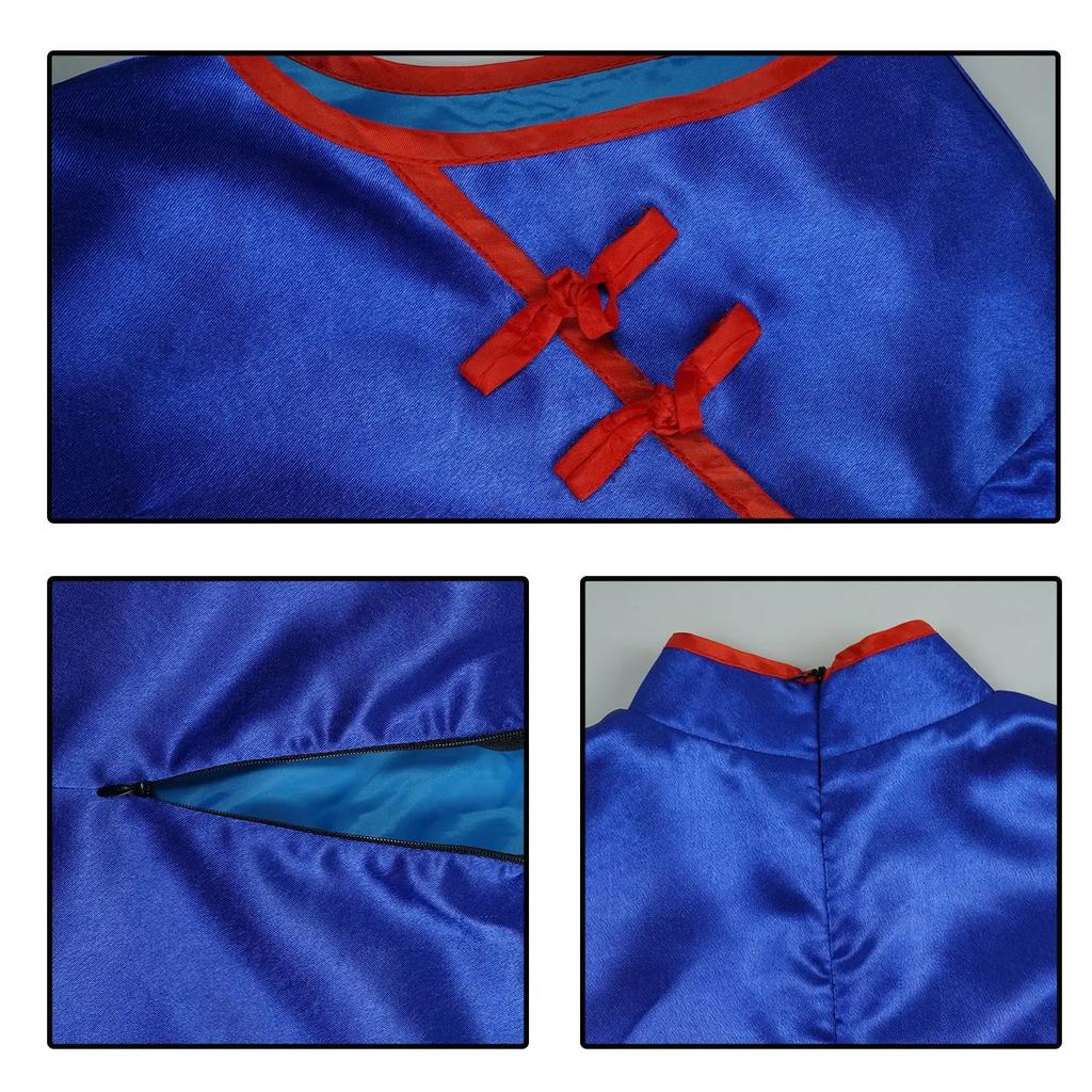 Anime Chichi Cosplay Costume Shirt Blue Uniform Props Cheongsam Women'S Uniform Dress Halloween Party Set Gift
