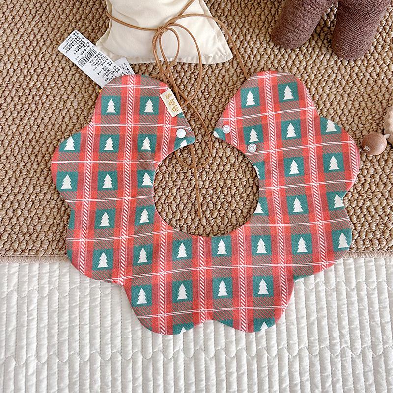 New Korean Style Double-Sided Waterproof Baby Bib - Soft Cotton Drool Bib for Infants (0-2 Years)