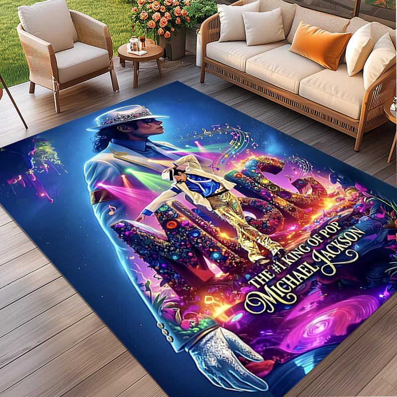 Michael Jackson Print Rug, Washable Floor Carpet, For Entryway Dorm Laundry Room Office Study, Home Decor Birthday Christmas Gift